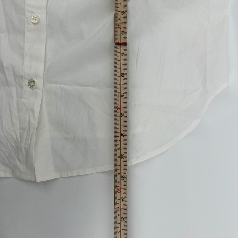 FRAME NWT Blanc White Short Sleeve Cotton Button Down Shirt Women's L - Picture 5 of 8